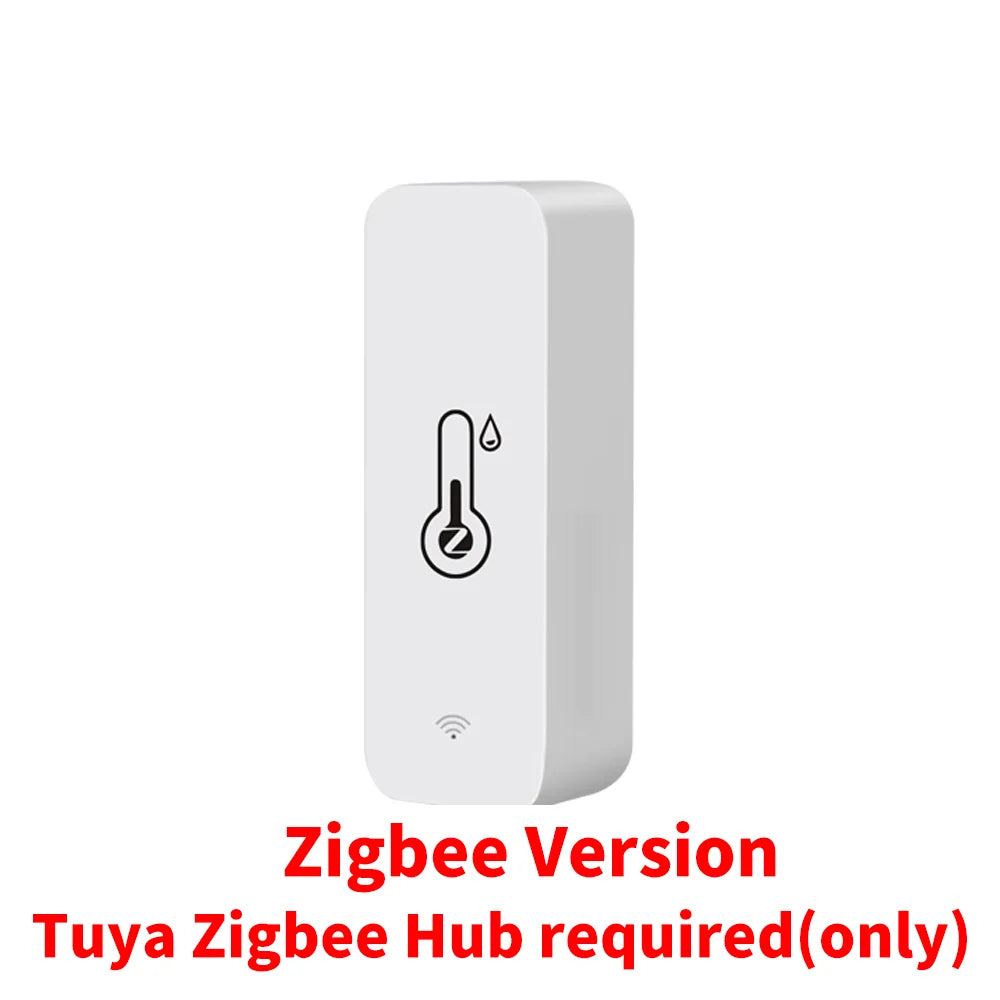 Tuya Zigbee & WiFi Temperature & Humidity Sensor – Smart Indoor Climate Monitor Compatible with Alexa & Google Assistant Voice Control