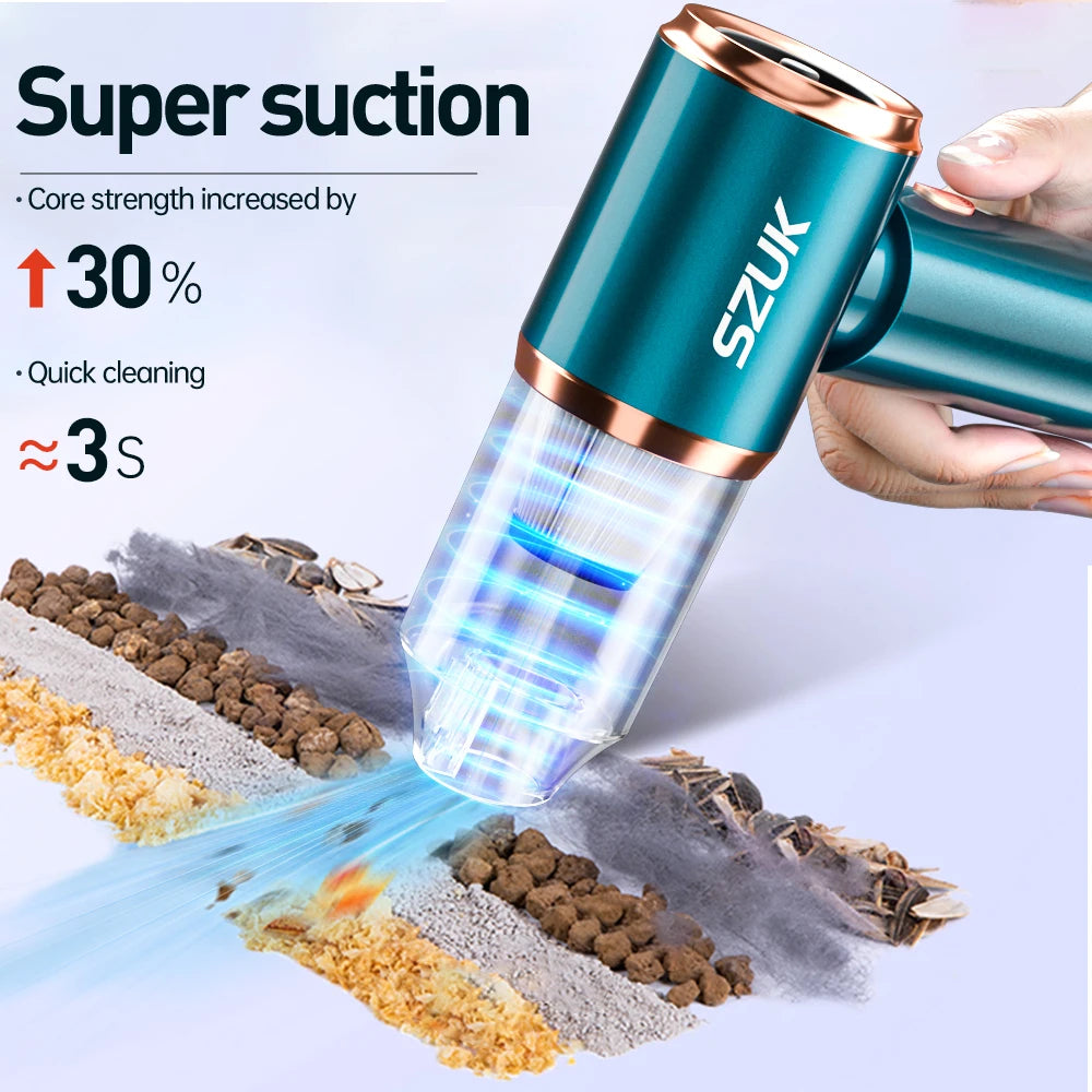 Car Vacuum Cleaner – Strong Suction, Wireless & Portable Mini Handheld Vacuum for Car, Home & Keyboard Cleaning