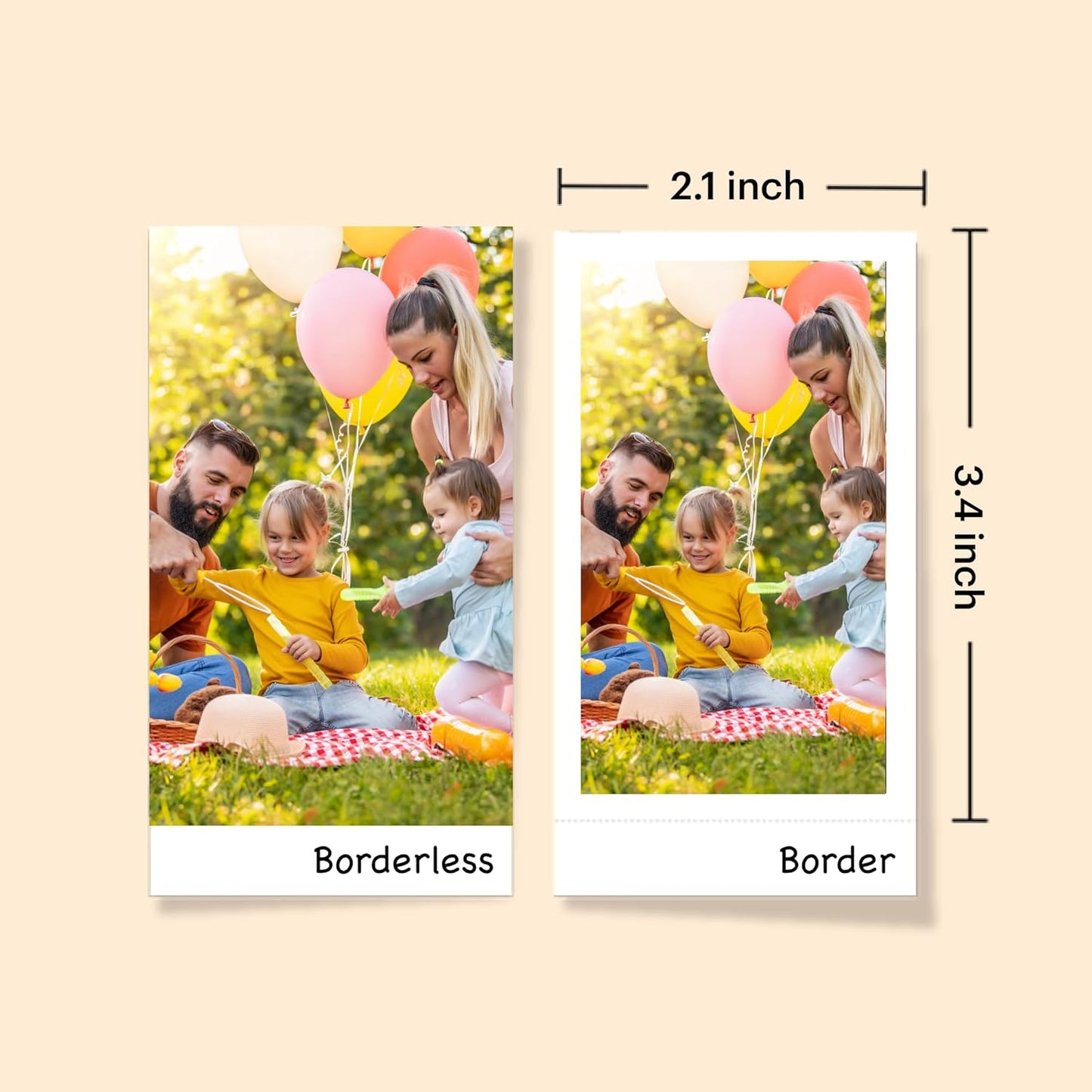 Mini 2 Retro Portable Photo Printer – 4PASS High-Quality Prints (2.1" x 3.4") with 8 Sheets Included, Black