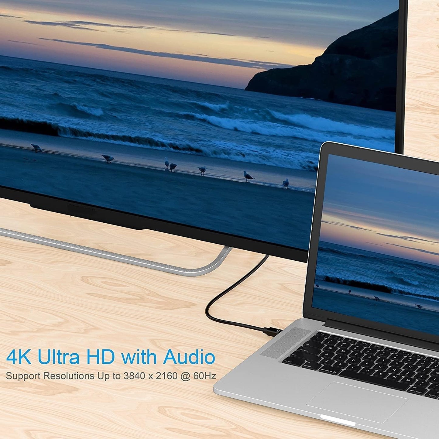 6ft Mini DisplayPort to DisplayPort Cable – Gold-Plated, 4K@60Hz & 2K@144Hz, Black