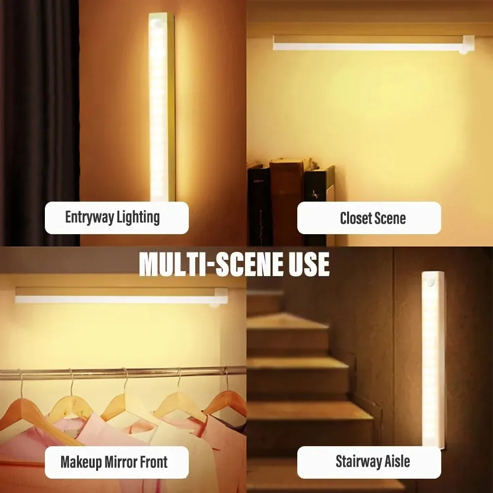 LED Motion Sensor Light Wireless Rechargeable Night Light with USB Type-C Charging – Cabinet, Wardrobe, Staircase, Kitchen Backlight