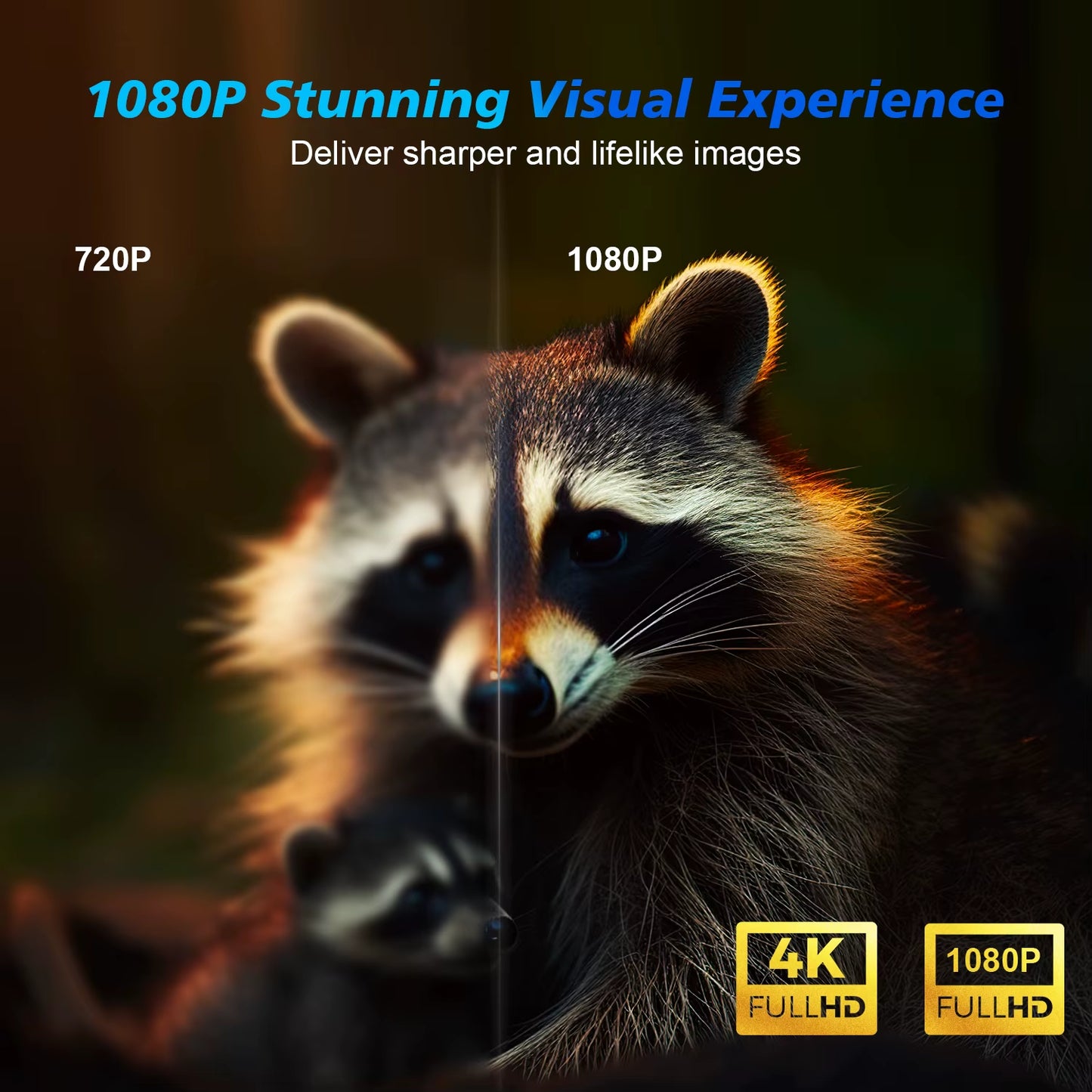 4K Smart Projector with Android 11 β 580 ANSI, Full HD 1080P, WiFi 6, Bluetooth 5.0, Voice Control | Home Theater with Allwinner H713 Chip