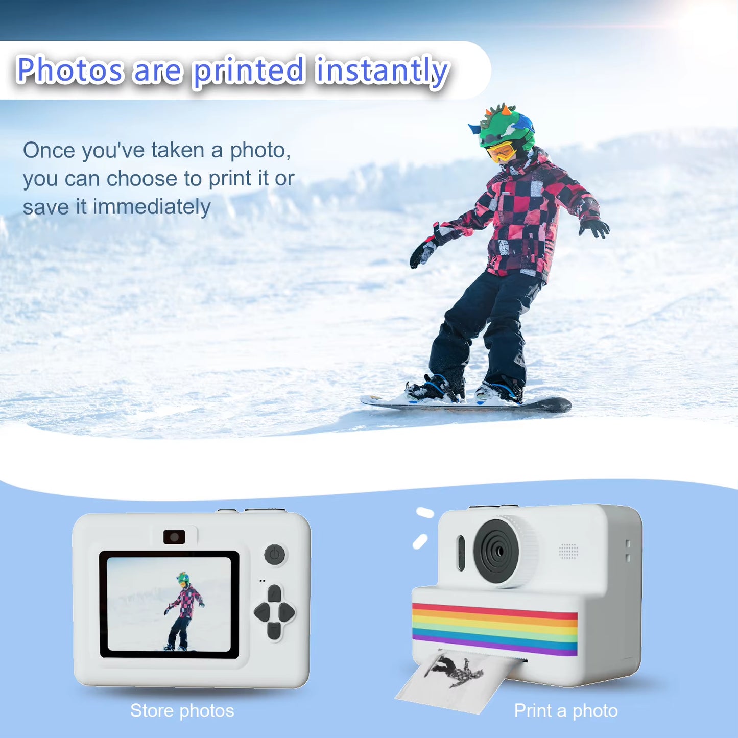 Digital Kids Camera with Mini Thermal Printer – Portable Instant Photo Printer, 2.8" Screen, HD Video, Fun Gift Toy for Children