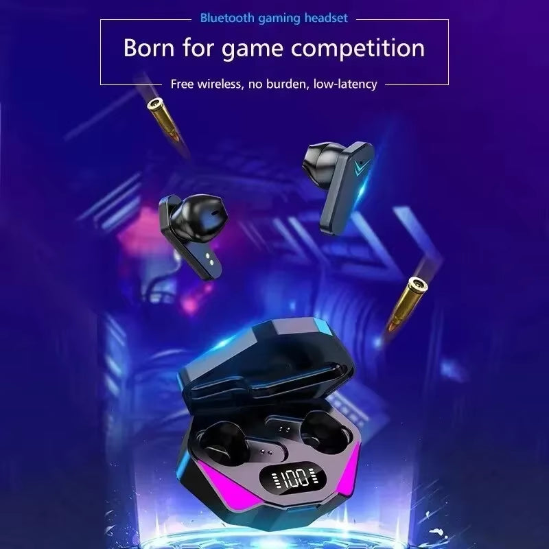TWS Wireless Bluetooth 5.3 Earbuds with LED Display – Noise-Cancelling Gamer Headphones with Mic, True Wireless Bluetooth Earphones for Gaming & Calls