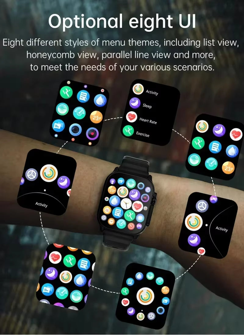T900 Ultra Smartwatch – Bluetooth Calling, Fitness Tracker, Heart Rate Monitor, Message Alerts | Compatible with Android & iOS – Unisex