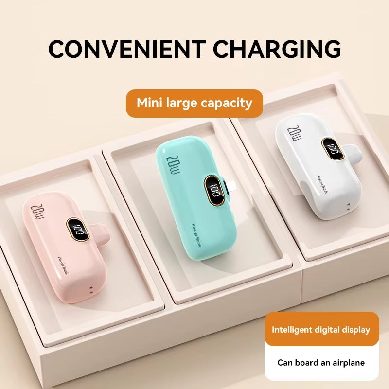 Xiaomi 30000mAh Mini Portable Power Bank – Capsule-Style Fast Charger for iPhone 16 & Mobile Devices