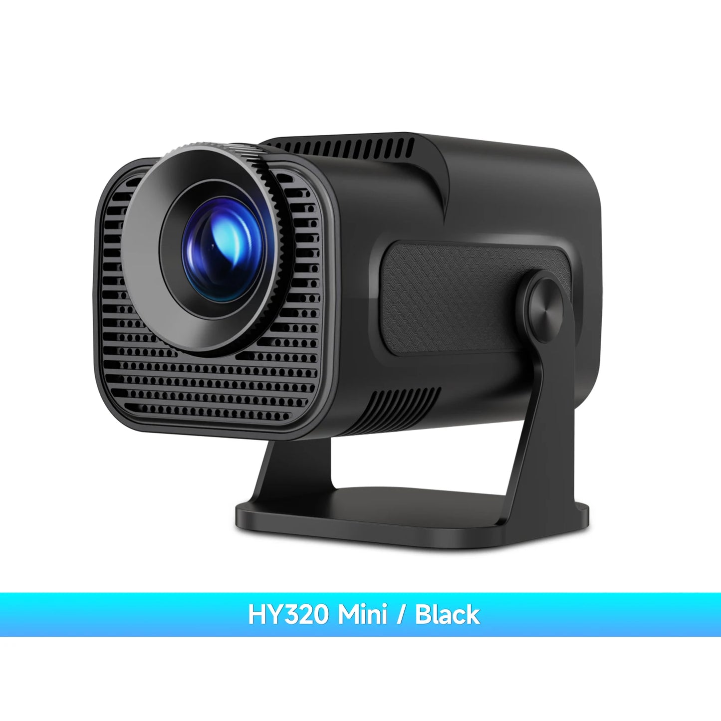 HY320 Mini 720P Android 11 Projector - 4K Cinema Experience with 300 ANSI Brightness, Wifi6, BT5.0, and 180° Rotatable Design for Outdoor Fun!