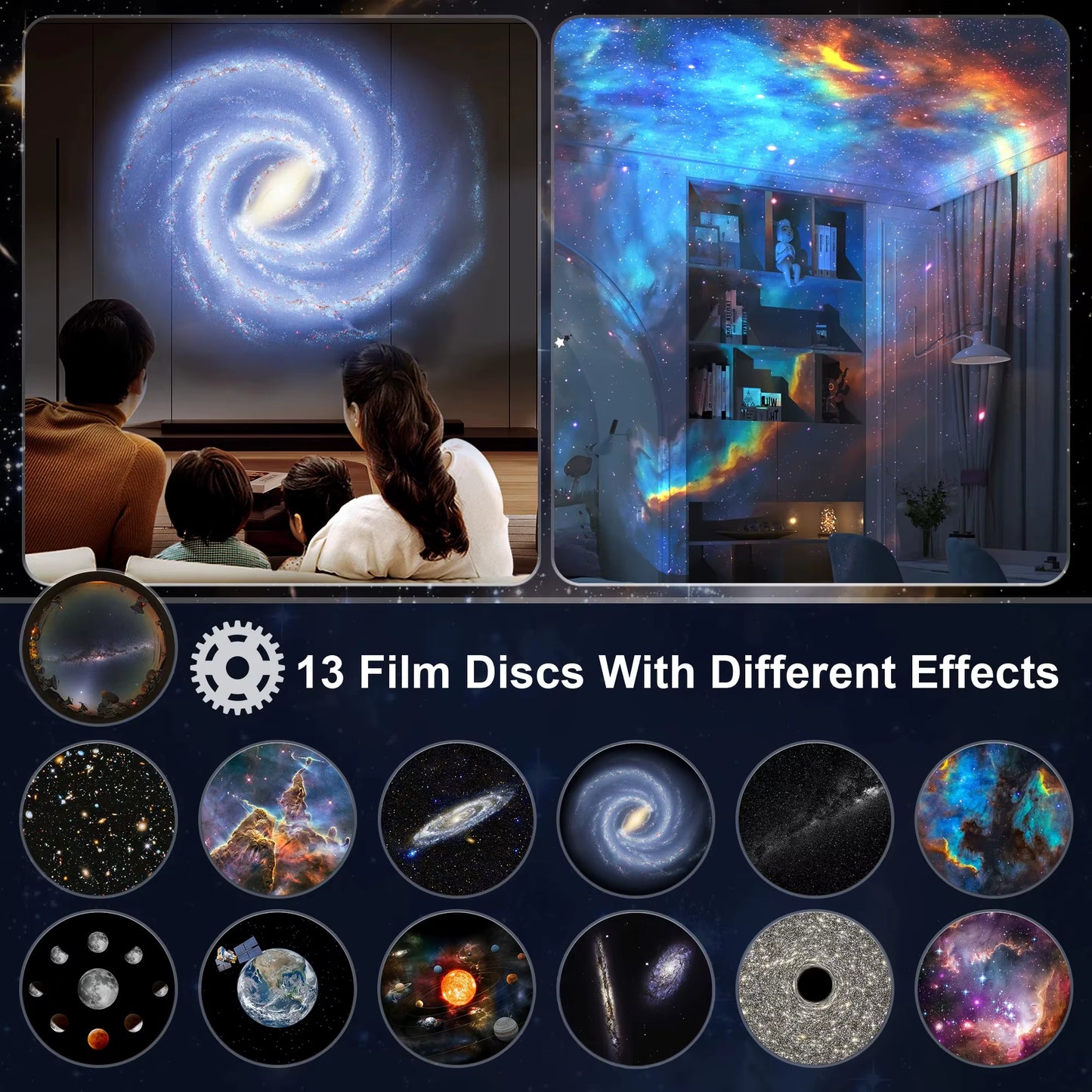 Galaxy Projector Night Light – 360° Rotating Starry Sky LED Lamp for Kids’ Bedrooms, Home Decor & Perfect Gifts