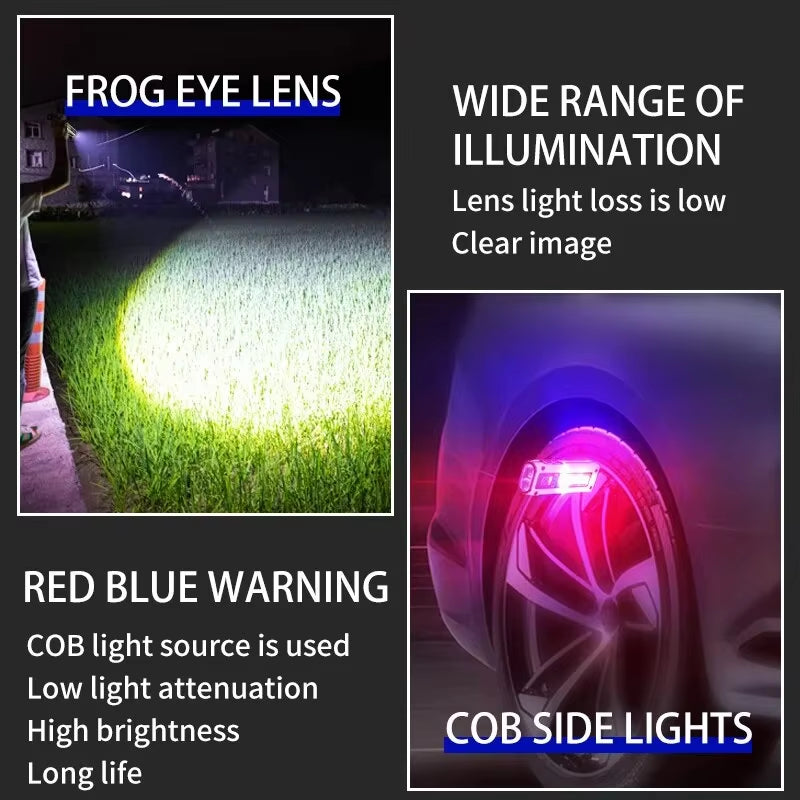 Super Bright LED Work Lamp with Magnet, SOS Alarm, Keychain Power Bank, Waterproof Emergency Flashlight
