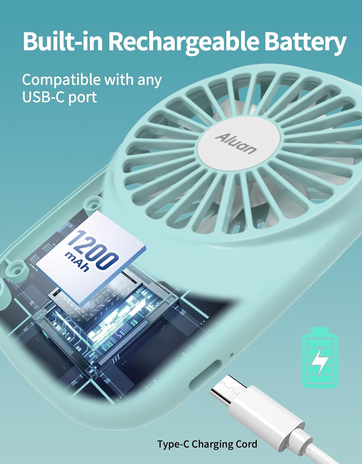Handheld Mini Fan – Powerful, Portable, USB Rechargeable with Adjustable Speed, Perfect for Kids, Women, Men & Outdoor Use