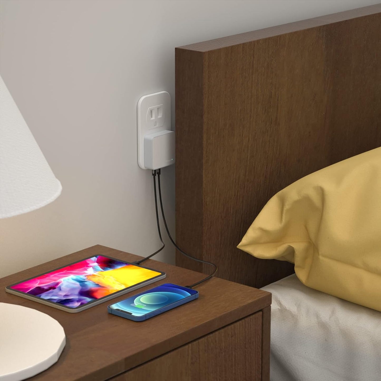 USB-C 52W Fast Wall Charger – Slim 4-Port Design with Two 20W Power Delivery & 2 USB-A Ports for iPhone 14 Series, Galaxy, Pixel, iPad Pro, AirPods & More