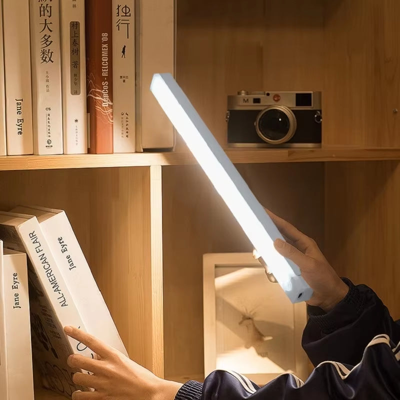 USB Rechargeable Wireless Motion Sensor LED Night Light – Long Strip Bar Lamp for Kitchen Cabinets, Wardrobes, Bedside, Staircases & More