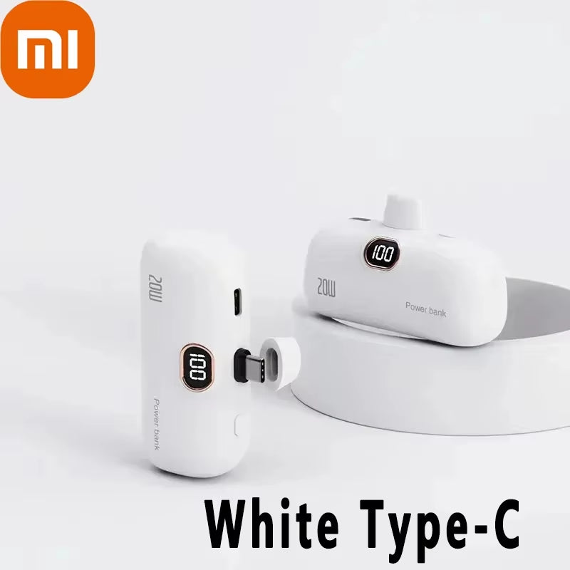 Xiaomi 30000mAh Mini Portable Power Bank – Capsule-Style Fast Charger for iPhone 16 & Mobile Devices