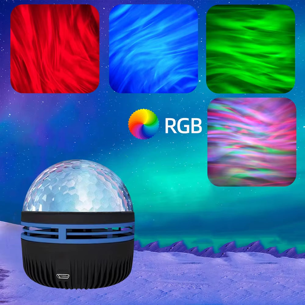 USB Aurora Projection Mini Lamp – Creative Ambient Night Light | Ground Projector for Bedrooms, Photoshoots, or Birthday Gifts