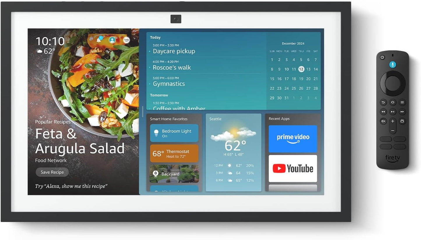 Echo Show 15 (Newest Model) – 15.6" Full HD Smart Kitchen Hub with Built-In Fire TV & Alexa