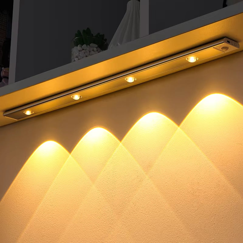 Ultra-Thin Wireless Motion Sensor LED Light – USB Rechargeable Sensor Lamp for Kitchen Cabinets, Bedrooms, Wardrobes & Indoor Night Lighting
