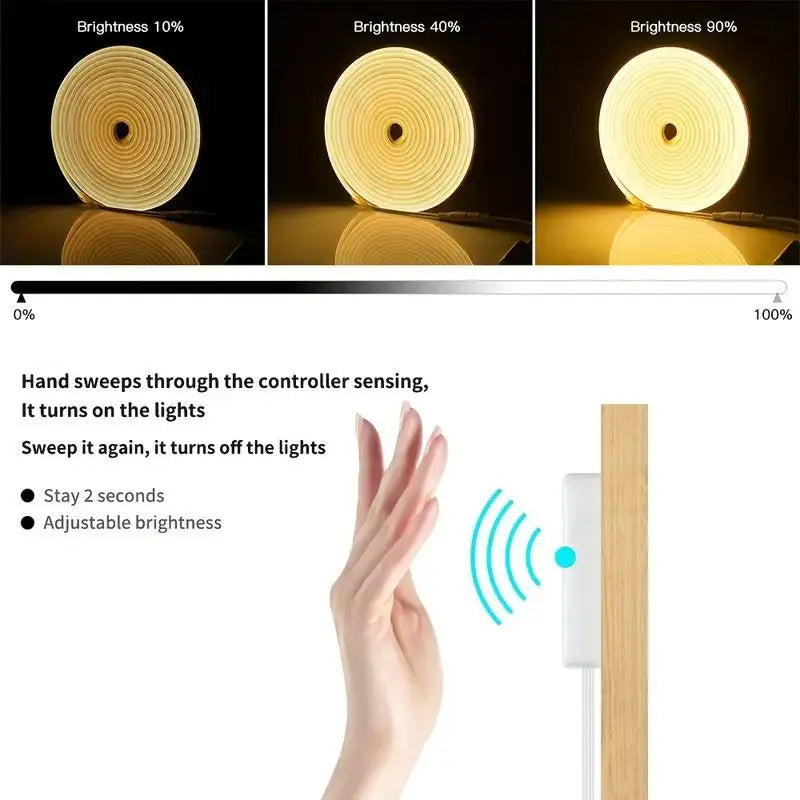 Neon LED Light Strip 5V USB – Smart Gesture Sensor, Dimmer Switch, Flexible Waterproof Silicone Rope Tube for Room Decoration