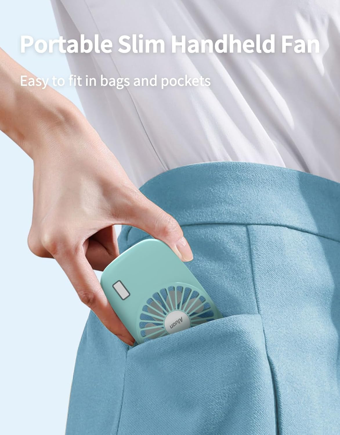 Handheld Mini Fan – Powerful, Portable, USB Rechargeable with Adjustable Speed, Perfect for Kids, Women, Men & Outdoor Use