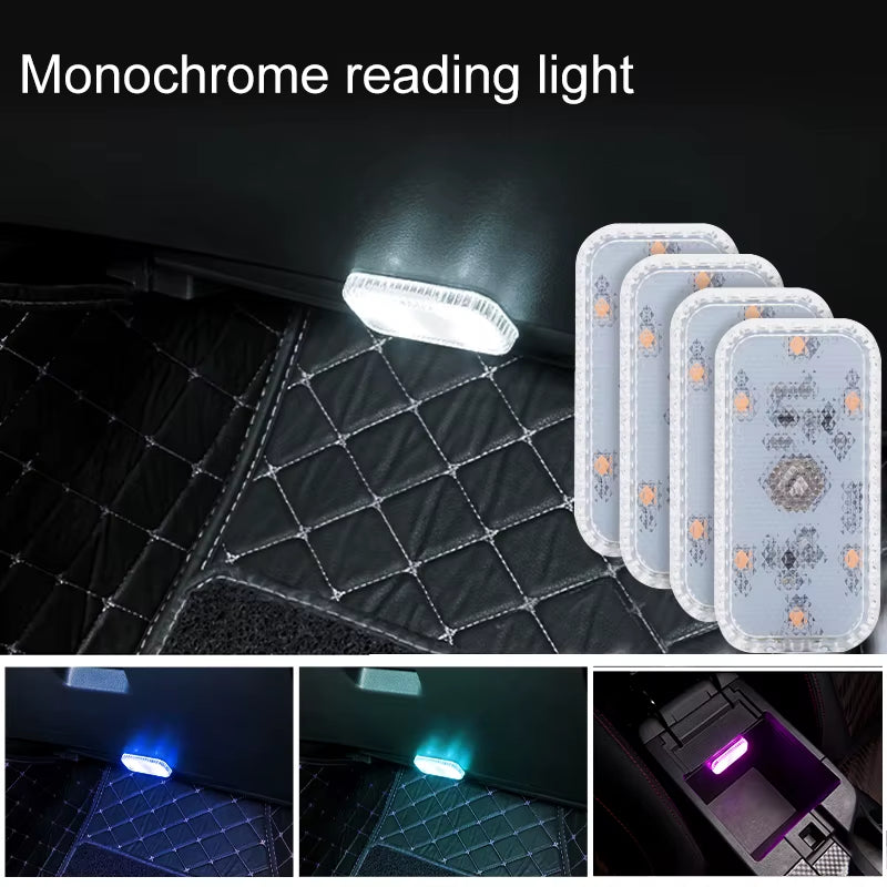 LED Touch Mini Wireless Car Interior Light – USB Rechargeable Auto Roof, Ceiling, Reading Lamp for Door, Footwell, Trunk, and Storage Box