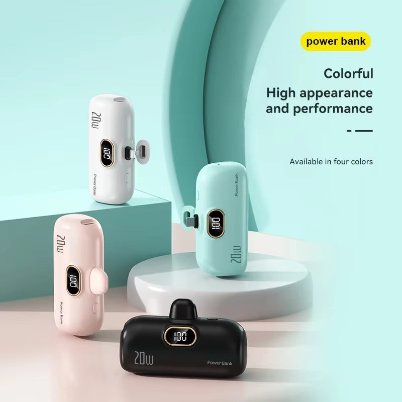 Xiaomi 30000mAh Mini Portable Power Bank – Capsule-Style Fast Charger for iPhone 16 & Mobile Devices