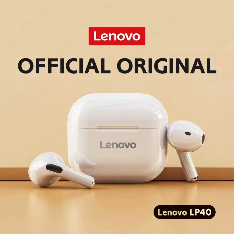 Original LP40 Bluetooth 5.0 TWS Wireless Earphones – Ergonomic Human Ear Design, Simple Operation, Secure Fit, True Wireless Stereo Headset