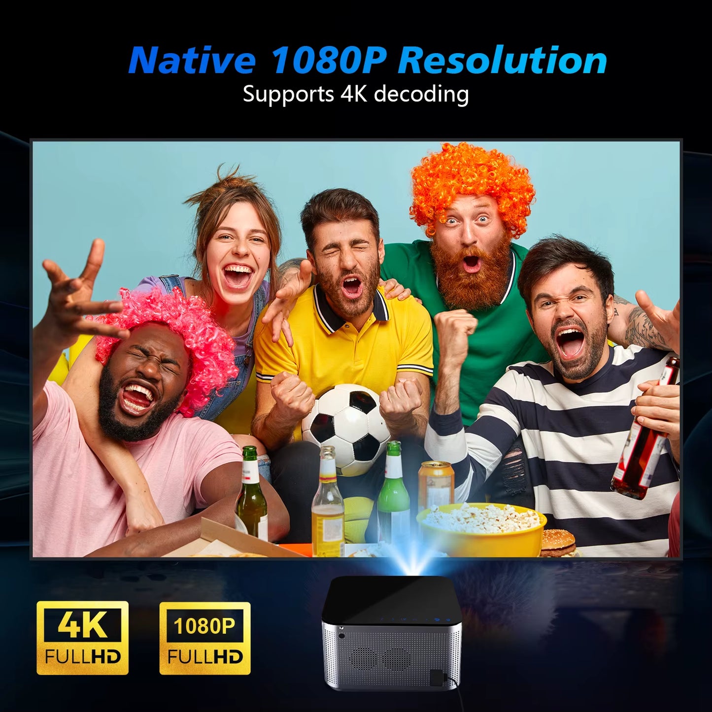 4K Smart Projector with Android 11 β 580 ANSI, Full HD 1080P, WiFi 6, Bluetooth 5.0, Voice Control | Home Theater with Allwinner H713 Chip