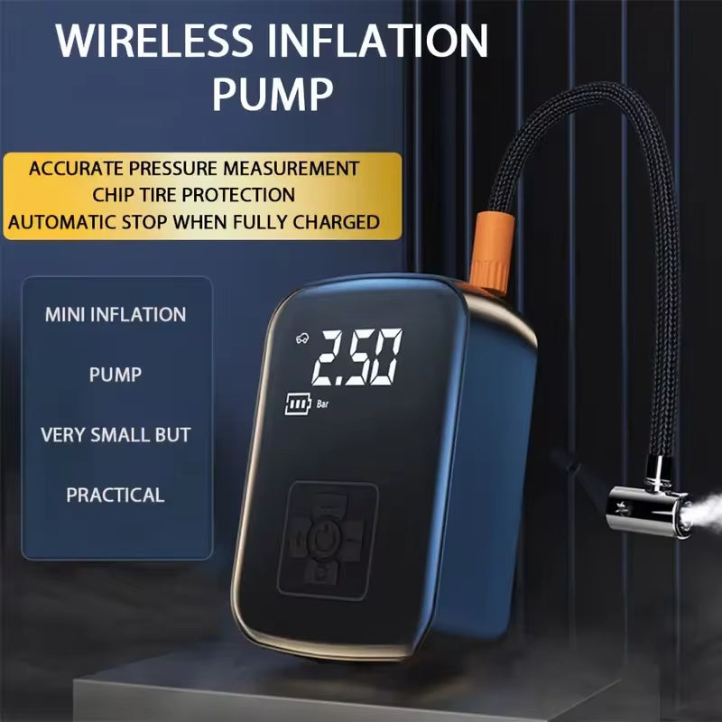 1Pc Wireless Electric Tire Inflator Pump – Portable Air Compressor for Car, Motorcycle, Bicycle, Boat, Auto Tires, and Balls