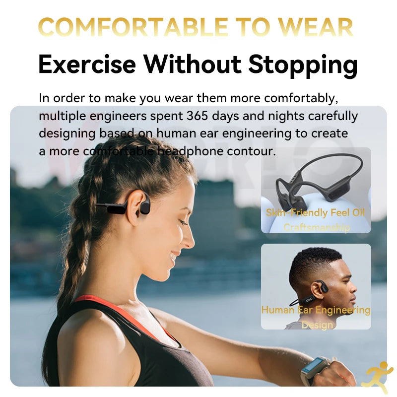 Bluetooth 5.4 Bone Conduction Headphones – Wireless IPX8 Waterproof Sports Earphones with 32GB MP3 Player, Perfect for Swimming & Outdoor Activities
