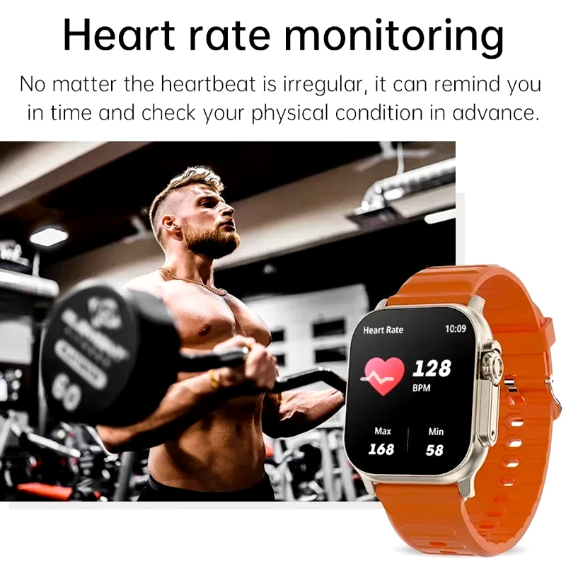 T900 Ultra Smartwatch – Bluetooth Calling, Fitness Tracker, Heart Rate Monitor, Message Alerts | Compatible with Android & iOS – Unisex