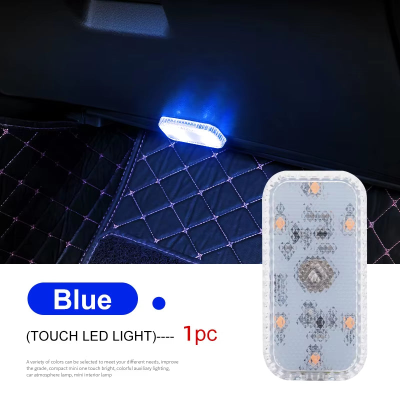 LED Touch Mini Wireless Car Interior Light – USB Rechargeable Auto Roof, Ceiling, Reading Lamp for Door, Footwell, Trunk, and Storage Box