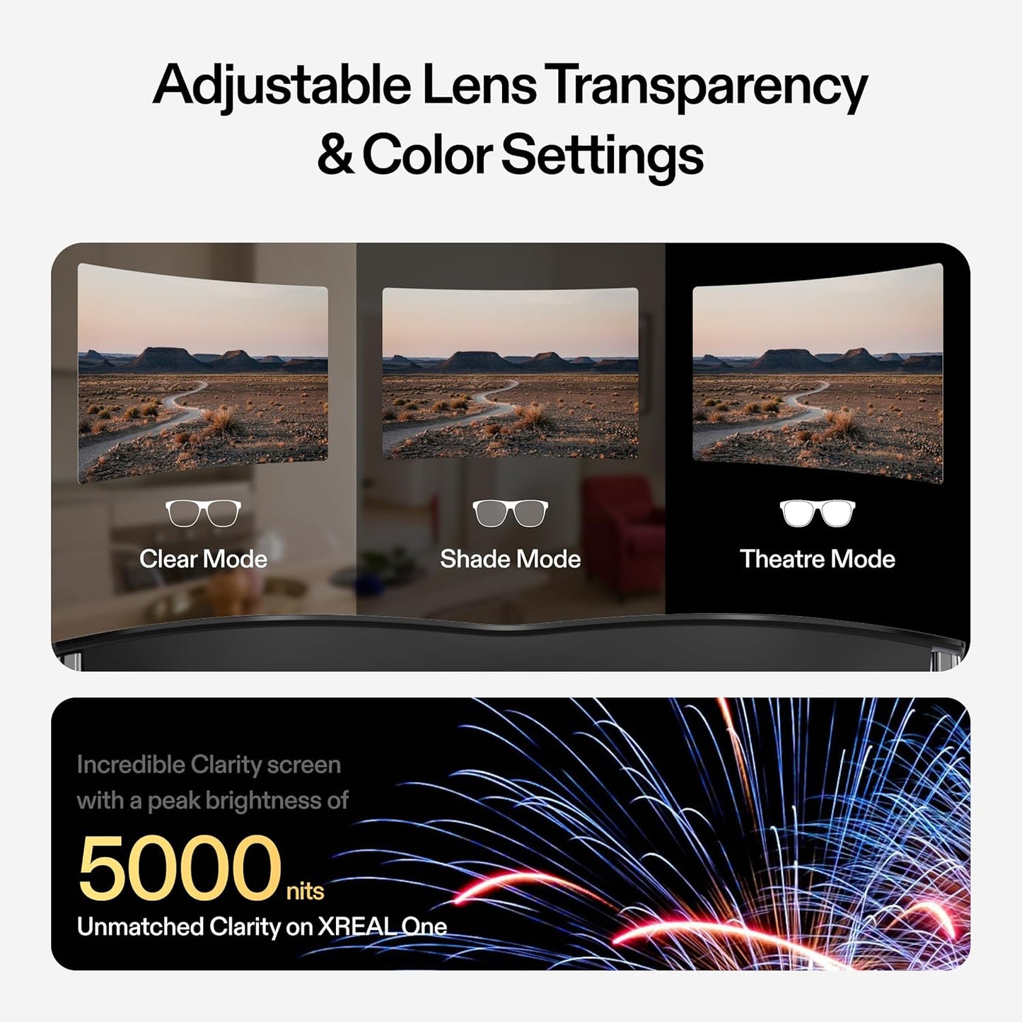 One AR Smart Glasses with X1 Chip – 147" 120Hz HD Display, 3DoF Motion, Adjustable Lens Transparency & Premium Audio | Compatible with iPhone 16/15, Steam Deck, ROG, Mac, PC, Android & iOS