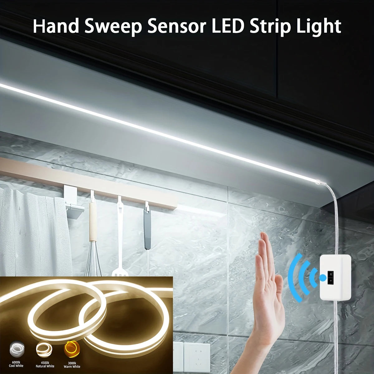 Neon LED Light Strip 5V USB – Smart Gesture Sensor, Dimmer Switch, Flexible Waterproof Silicone Rope Tube for Room Decoration