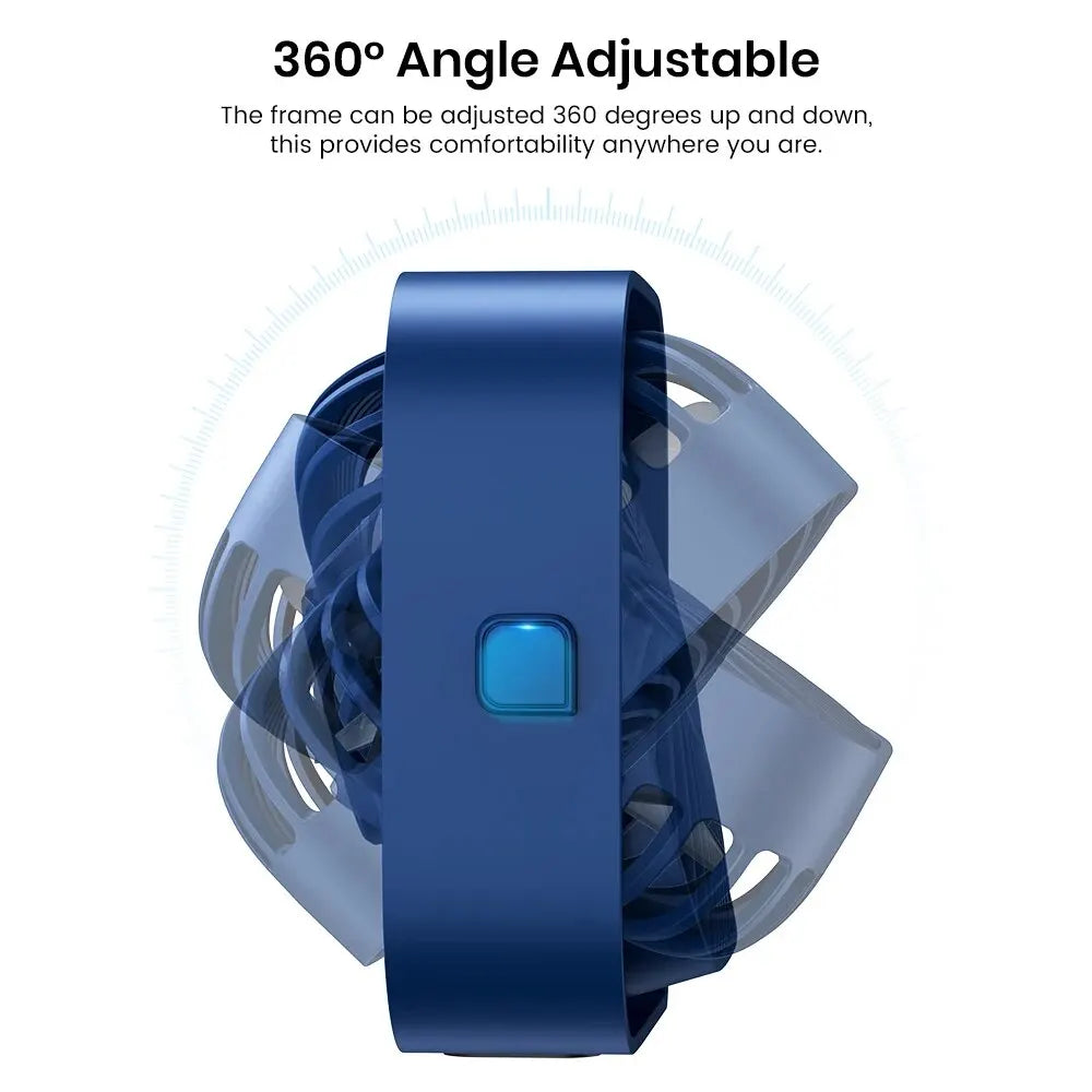 Mini Portable USB Desk Fan – Quiet 3-Speed Personal Fan with 360° Rotatable Head, Standing Table Fan for Room, Camping & Home Use