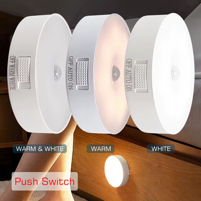 USB Rechargeable Motion Sensor Night Light – LED Cabinet Light for Closet, Hallway, Bedroom, Kitchen, Stairs, and Wardrobe