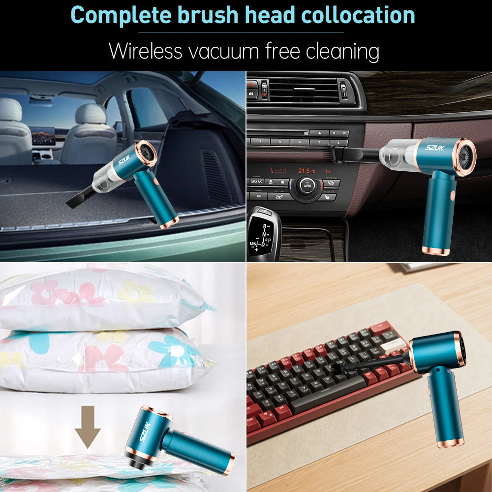 Car Vacuum Cleaner – Strong Suction, Wireless & Portable Mini Handheld Vacuum for Car, Home & Keyboard Cleaning