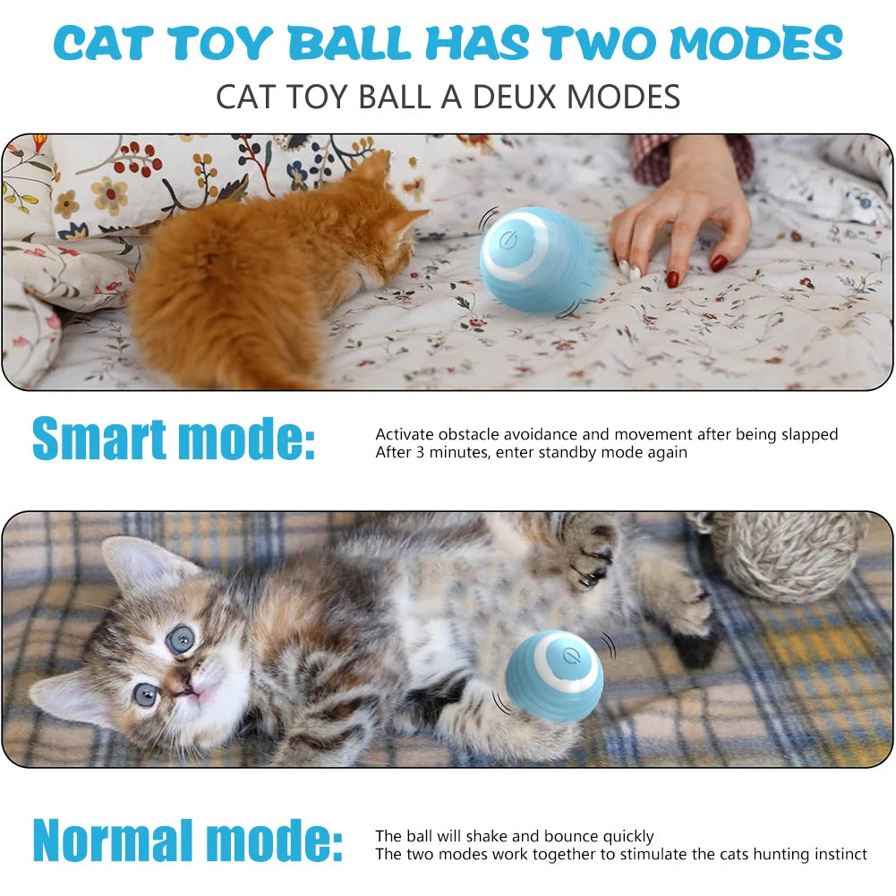 Smart Electric Rolling Cat Ball β Interactive Automatic Rotating Toy for Active Cats & Fun Playtime