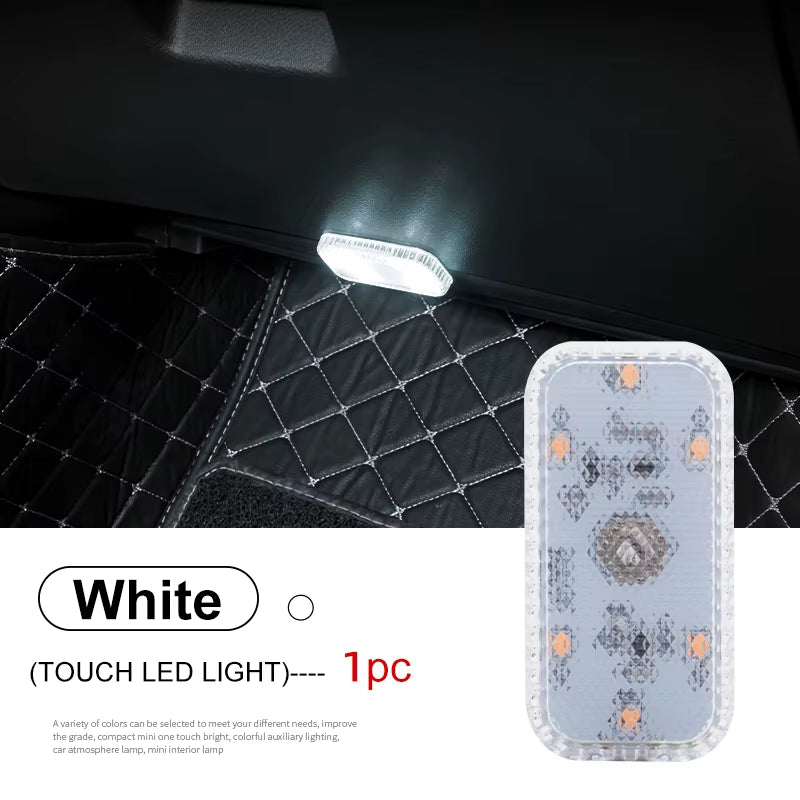 LED Touch Mini Wireless Car Interior Light – USB Rechargeable Auto Roof, Ceiling, Reading Lamp for Door, Footwell, Trunk, and Storage Box