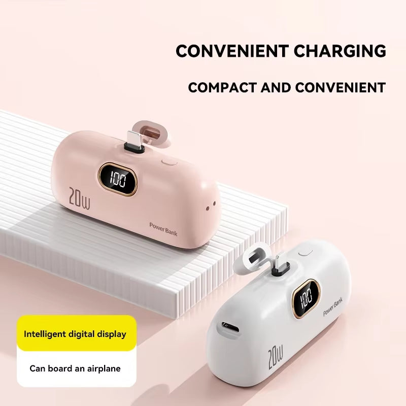 Xiaomi 30000mAh Mini Portable Power Bank – Capsule-Style Fast Charger for iPhone 16 & Mobile Devices