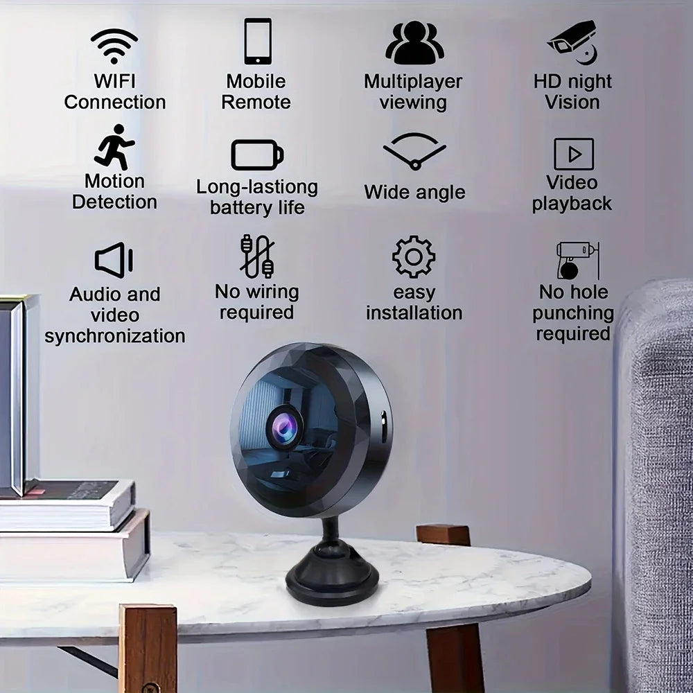 Wireless WiFi A11 1080P HD Mini Security Camera – Rechargeable Battery, Motion Detection, and Remote Monitoring