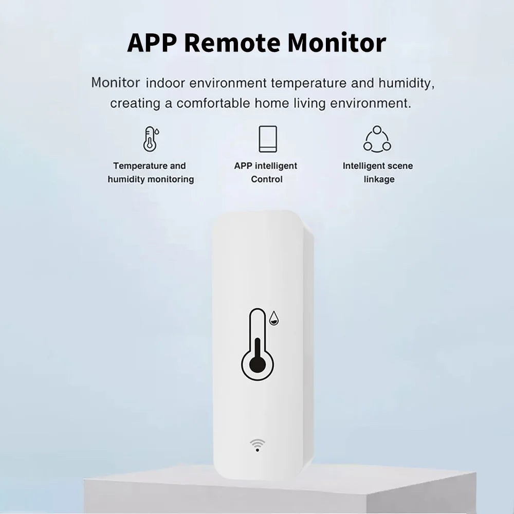 Tuya Zigbee & WiFi Temperature & Humidity Sensor – Smart Indoor Climate Monitor Compatible with Alexa & Google Assistant Voice Control
