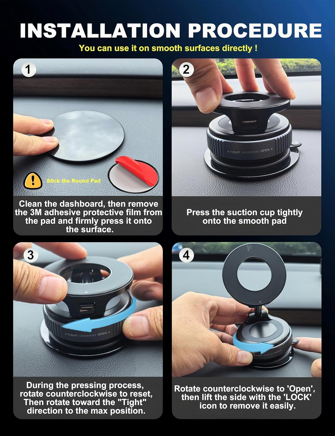 Upgraded 360° Magnetic Phone Holder – Strong Suction Cup Car Mount for iPhone 16 Pro Max, Hands-Free Magnetic Mount for Car, Gym, Mirror, Shower & Smooth Surfaces – White