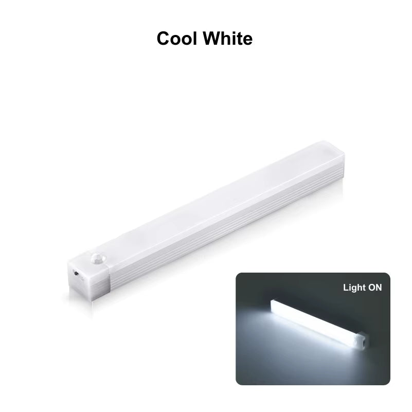 USB Rechargeable Wireless Motion Sensor LED Night Light – Long Strip Bar Lamp for Kitchen Cabinets, Wardrobes, Bedside, Staircases & More