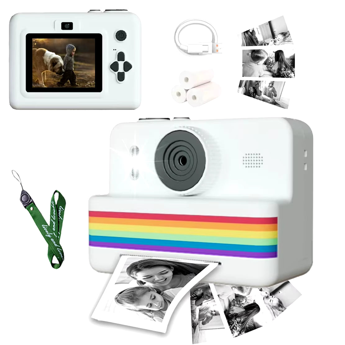 Digital Kids Camera with Mini Thermal Printer – Portable Instant Photo Printer, 2.8" Screen, HD Video, Fun Gift Toy for Children