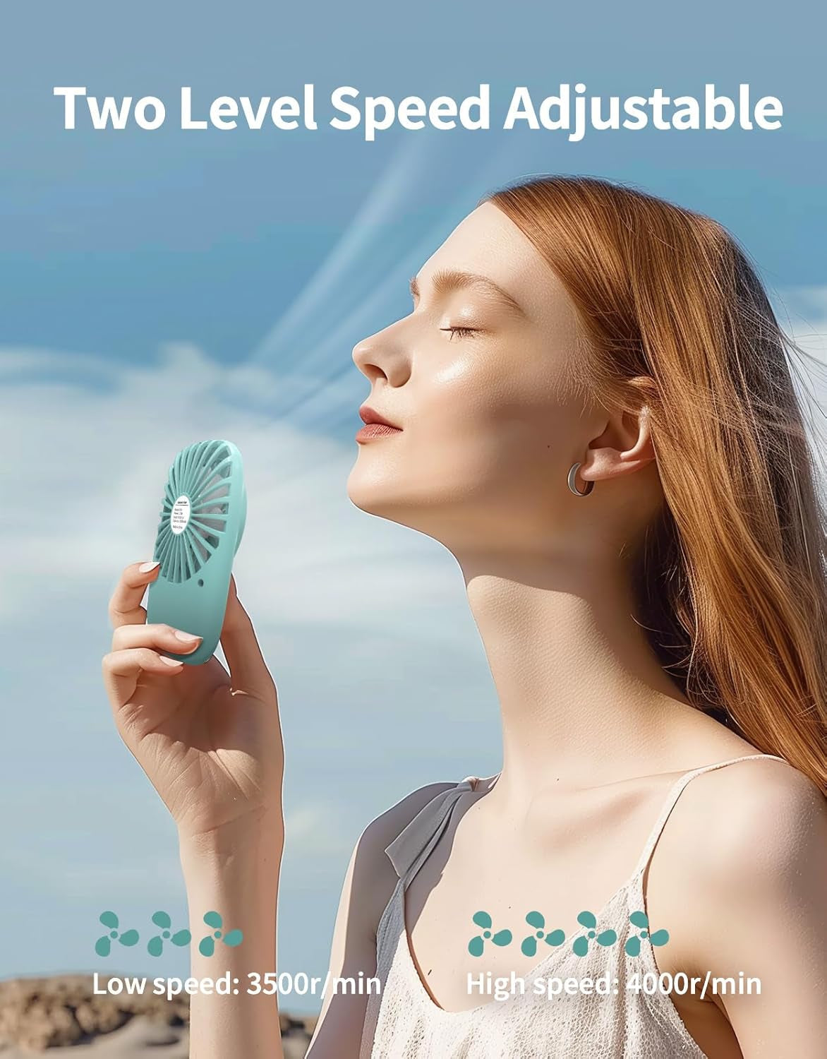 Handheld Mini Fan – Powerful, Portable, USB Rechargeable with Adjustable Speed, Perfect for Kids, Women, Men & Outdoor Use