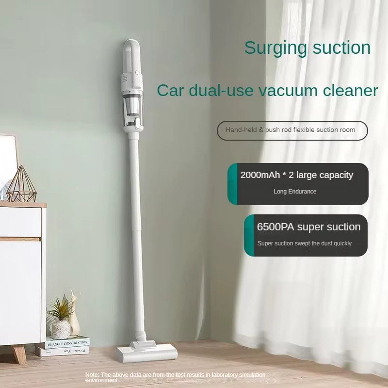 6500Pa Powerful Wireless Handheld Car Vacuum Cleaner – Multifunction Portable Home Appliance with Metal Strainer