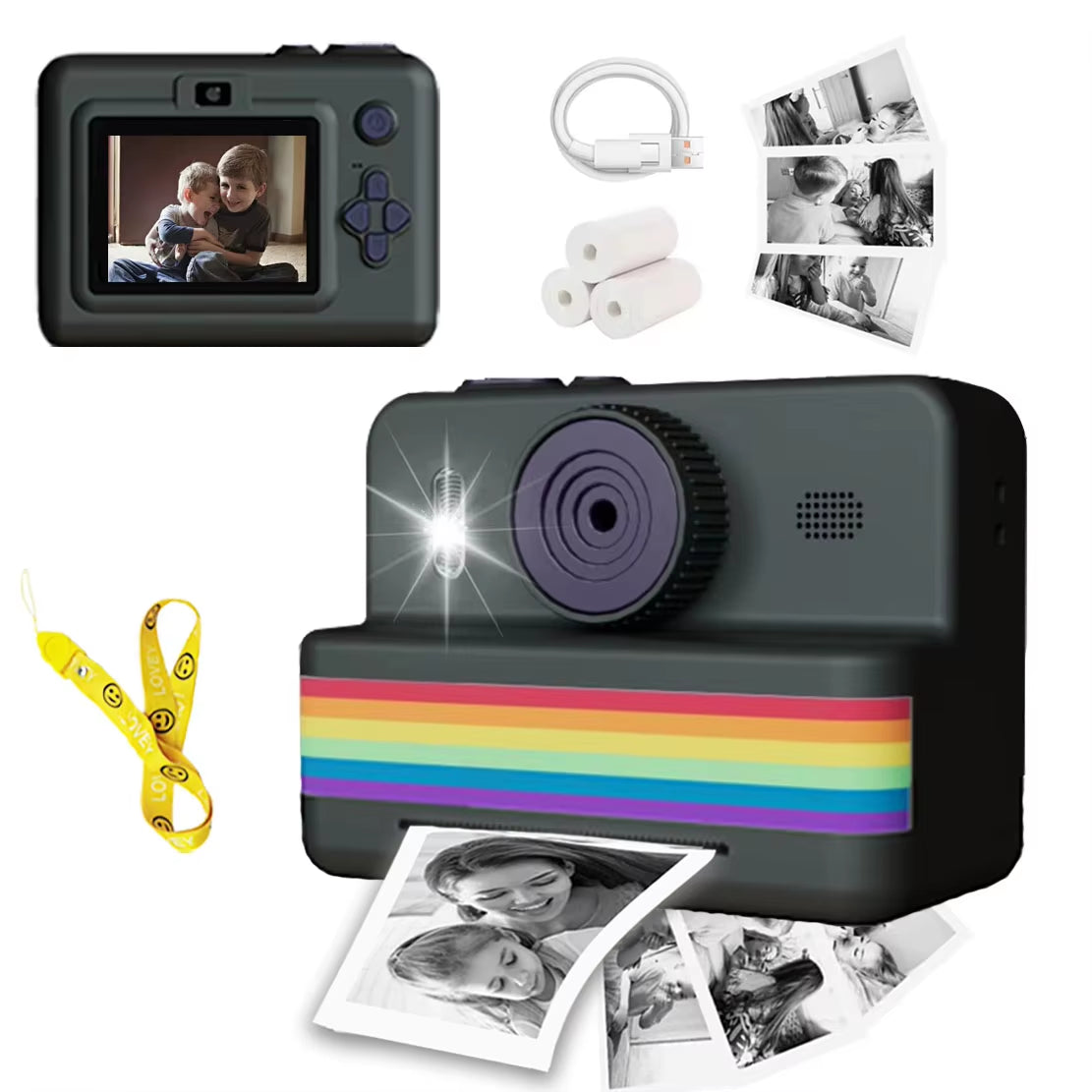 Digital Kids Camera with Mini Thermal Printer – Portable Instant Photo Printer, 2.8" Screen, HD Video, Fun Gift Toy for Children