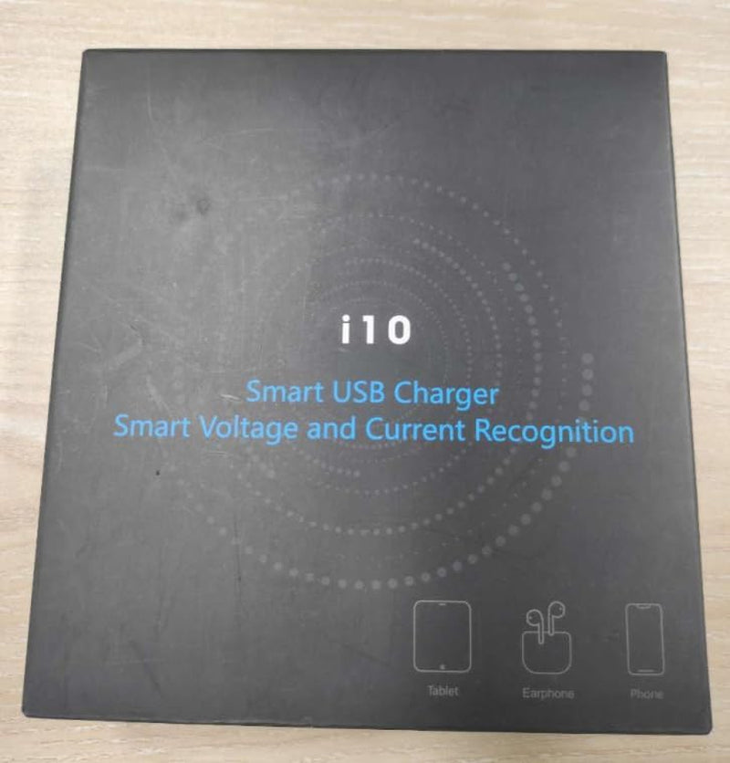 60W 12A 8-Port USB Charger Station with LCD Display – Compact Multi-Port USB Hub for iPhone, iPad, Samsung, Kindle, Tablets & Bluetooth Earbuds