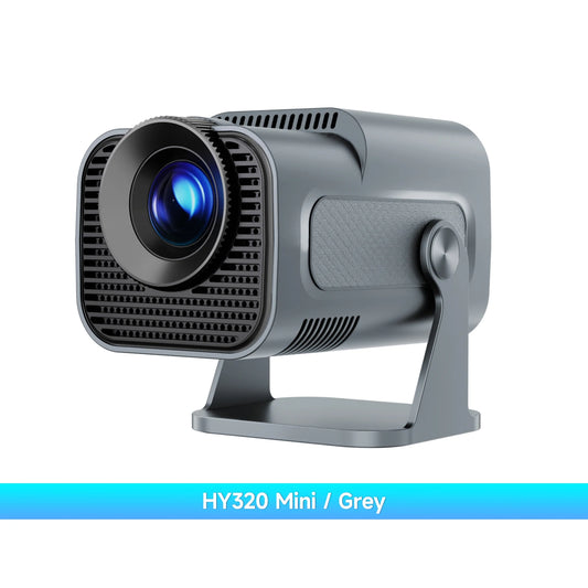 HY320 Mini 720P Android 11 Projector - 4K Cinema Experience with 300 ANSI Brightness, Wifi6, BT5.0, and 180° Rotatable Design for Outdoor Fun!