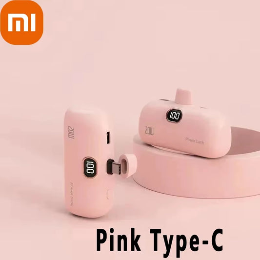 Xiaomi 30000mAh Mini Portable Power Bank – Capsule-Style Fast Charger for iPhone 16 & Mobile Devices