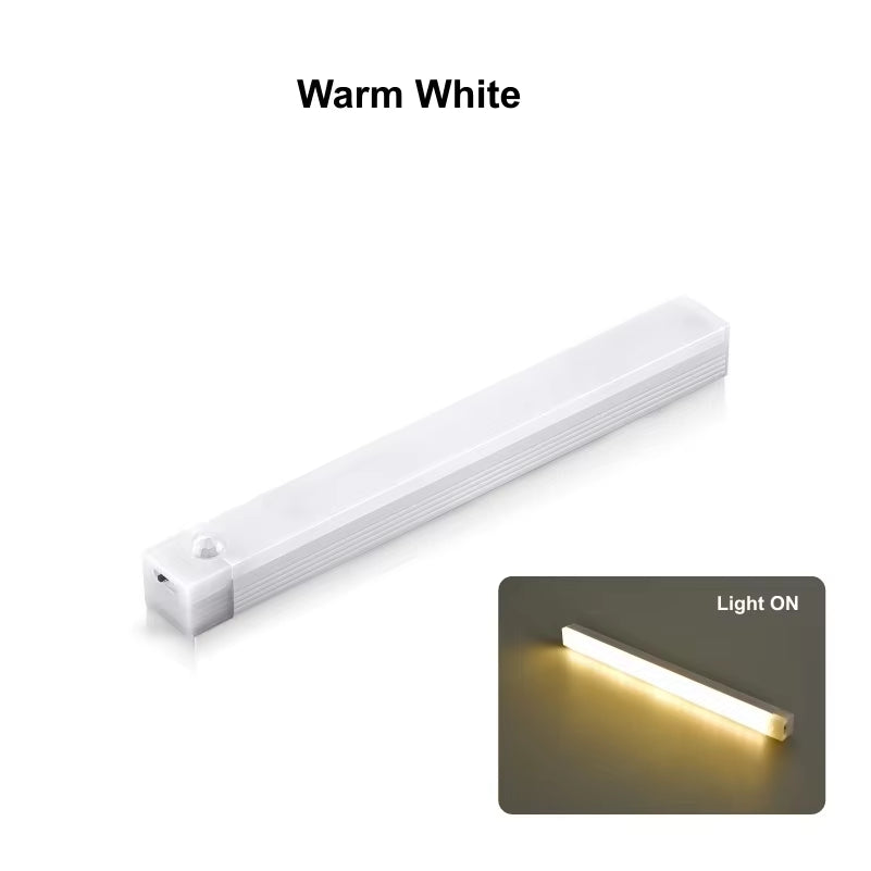 USB Rechargeable Wireless Motion Sensor LED Night Light – Long Strip Bar Lamp for Kitchen Cabinets, Wardrobes, Bedside, Staircases & More